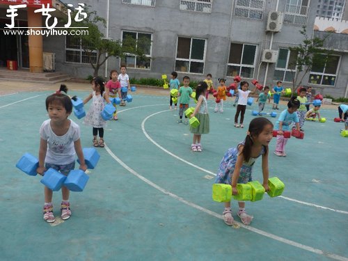 廢舊材料制作幼兒舉重器 -  itrip.net.cn