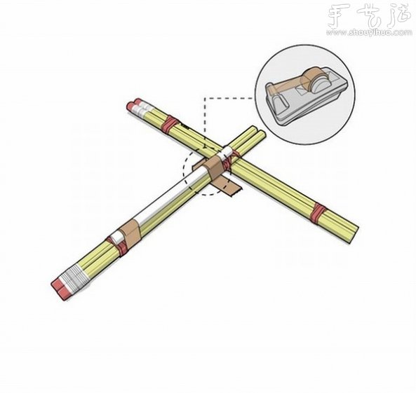 彈射橡皮的玩具弓弩的手工制作方法 -  itrip.net.cn