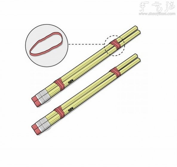 彈射橡皮的玩具弓弩的手工制作方法 -  itrip.net.cn