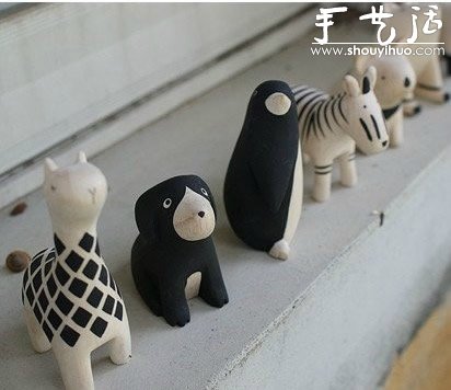純木手工制作的動(dòng)物小玩偶 -  itrip.net.cn