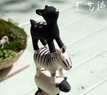 純木手工制作的動(dòng)物小玩偶 -  itrip.net.cn