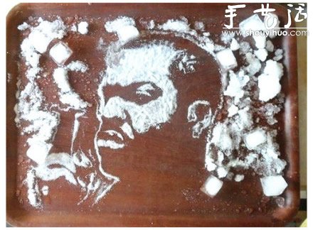 將灑出的酒等DIY成生動(dòng)的人物肖像 -  itrip.net.cn