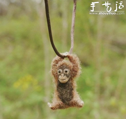 羊毛氈手工制作蕩秋千的小動(dòng)物 -  itrip.net.cn