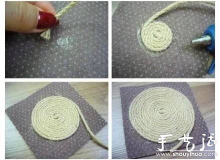 麻繩和不織布DIY森系杯墊 -  itrip.net.cn