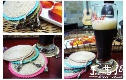 麻繩和不織布DIY森系杯墊 -  itrip.net.cn