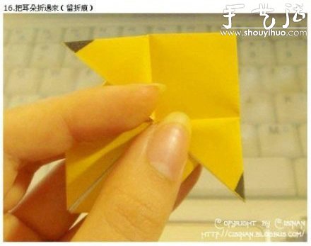手工折紙可愛(ài)皮卡丘的教程 -  itrip.net.cn