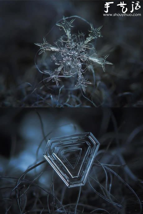 鏡頭反接微距拍下的晶瑩雪花 -  itrip.net.cn