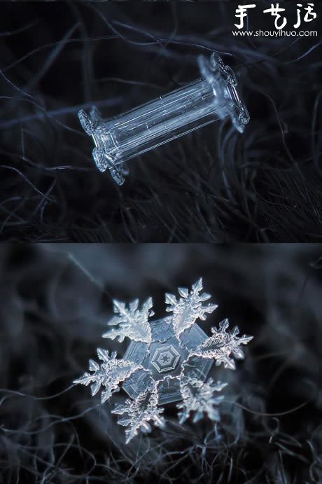 鏡頭反接微距拍下的晶瑩雪花 -  itrip.net.cn