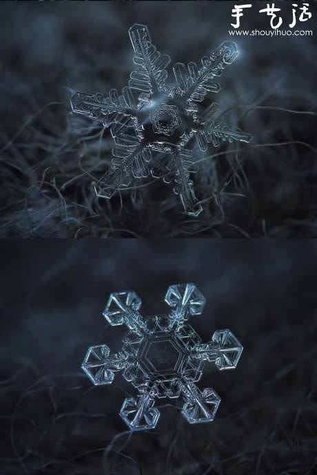 鏡頭反接微距拍下的晶瑩雪花 -  itrip.net.cn