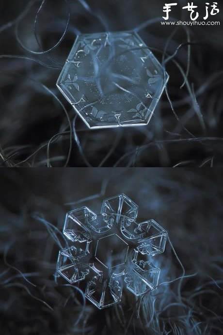 鏡頭反接微距拍下的晶瑩雪花 -  itrip.net.cn