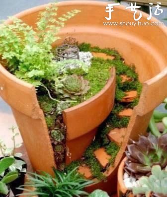 破損花盆變廢為寶 -  itrip.net.cn