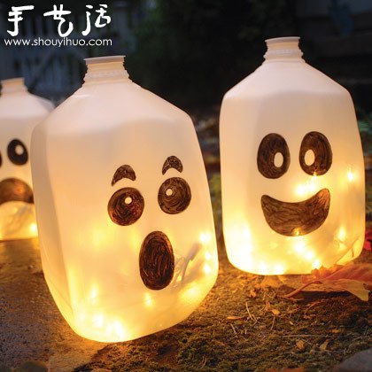 廢棄塑料瓶、鐵罐子和玻璃瓶DIY南瓜燈 -  itrip.net.cn