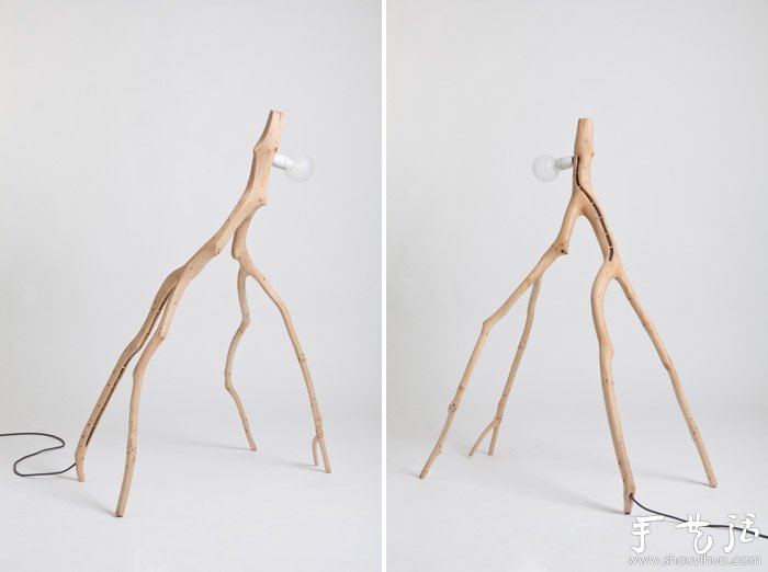 樹枝手工制作獨一無二的燈具 -  itrip.net.cn