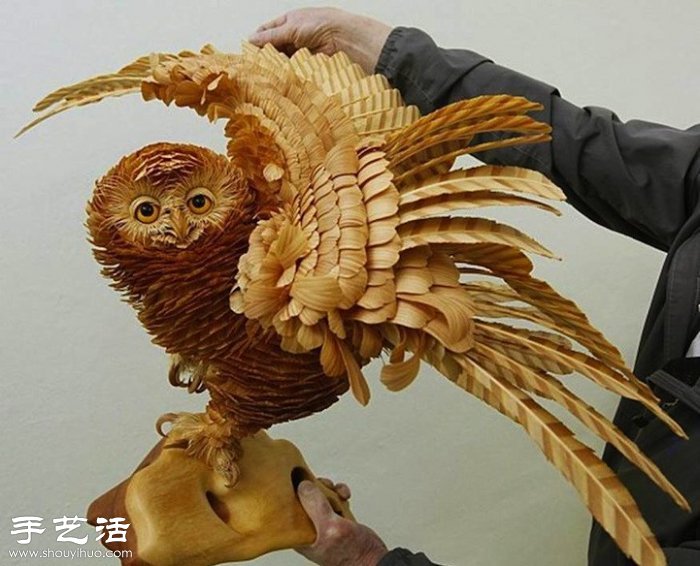 木屑手工制作栩栩如生的動物雕塑 -  itrip.net.cn