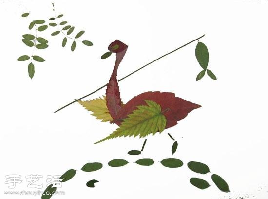 樹葉+創(chuàng)意 手工制作有趣的拼貼畫 -  itrip.net.cn