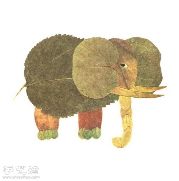 樹葉+創(chuàng)意 手工制作有趣的拼貼畫 -  itrip.net.cn