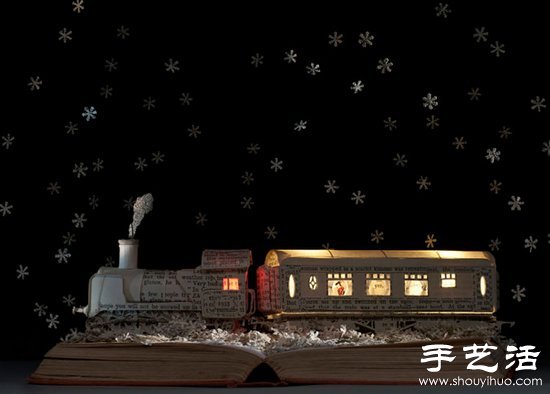 廢舊書本DIY創(chuàng)作驚人紙模作品 -  itrip.net.cn