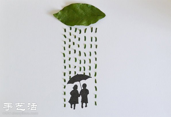 樹(shù)葉+插畫(huà) 創(chuàng)意DIY有趣的拼貼畫(huà) -  itrip.net.cn