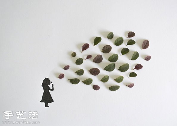 樹(shù)葉+插畫(huà) 創(chuàng)意DIY有趣的拼貼畫(huà) -  itrip.net.cn