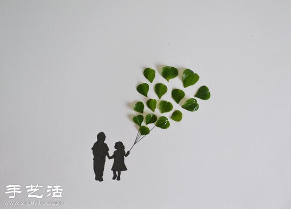 樹(shù)葉+插畫(huà) 創(chuàng)意DIY有趣的拼貼畫(huà) -  itrip.net.cn