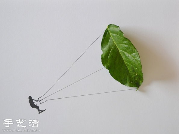 樹(shù)葉+插畫(huà) 創(chuàng)意DIY有趣的拼貼畫(huà) -  itrip.net.cn