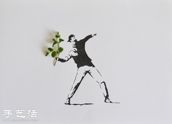 樹(shù)葉+插畫(huà) 創(chuàng)意DIY有趣的拼貼畫(huà) -  itrip.net.cn