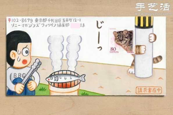 手繪與郵票圖案巧妙結(jié)合 DIY暖暖的信封  -  itrip.net.cn