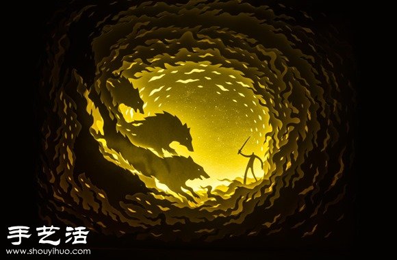剪紙配合光線DIY童話色彩紙雕場(chǎng)景 -  itrip.net.cn