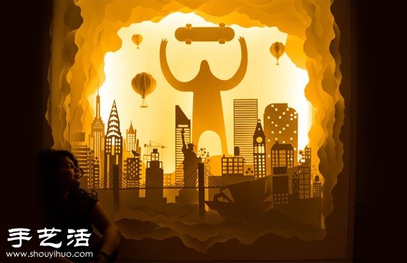 剪紙配合光線DIY童話色彩紙雕場(chǎng)景 -  itrip.net.cn