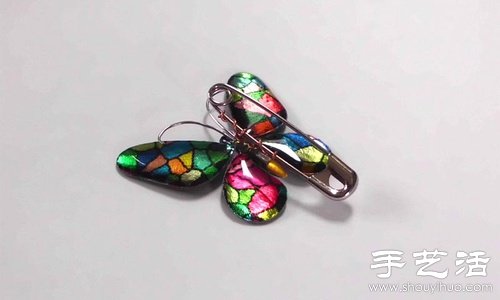 鋁箔紙+環(huán)氧樹脂 手工制作蝴蝶別針/發(fā)夾 -  itrip.net.cn