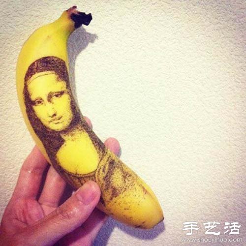 香蕉皮上創(chuàng)意DIY逼真圖案 -  itrip.net.cn