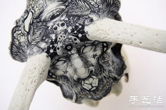 動物骨頭、石頭上DIY的奇幻手繪 -  itrip.net.cn