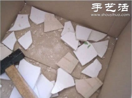 瓷磚碎片廢物利用改造舊托盤(pán) -  itrip.net.cn