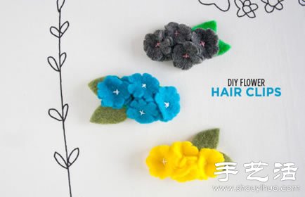 羊毛氈手工制作甜美四葉草發(fā)夾 -  itrip.net.cn
