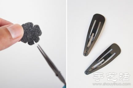 羊毛氈手工制作甜美四葉草發(fā)夾 -  itrip.net.cn