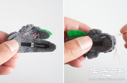 羊毛氈手工制作甜美四葉草發(fā)夾 -  itrip.net.cn