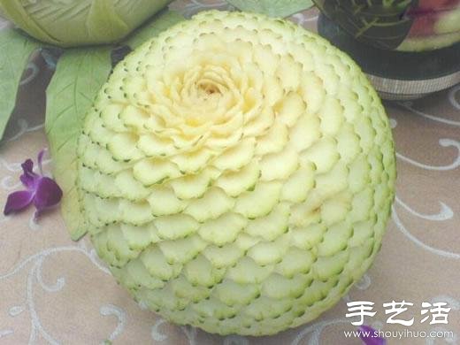 精美絕倫的的牡丹花西瓜雕刻 -  itrip.net.cn