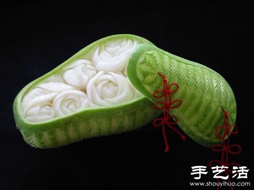 精美絕倫的的牡丹花西瓜雕刻 -  itrip.net.cn
