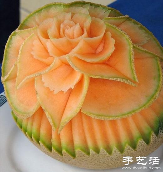 精美絕倫的的牡丹花西瓜雕刻 -  itrip.net.cn