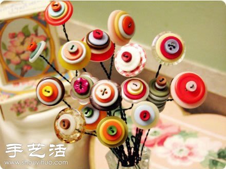 漂亮鈕扣花束制作 DIY鈕扣手捧花方法 -  itrip.net.cn