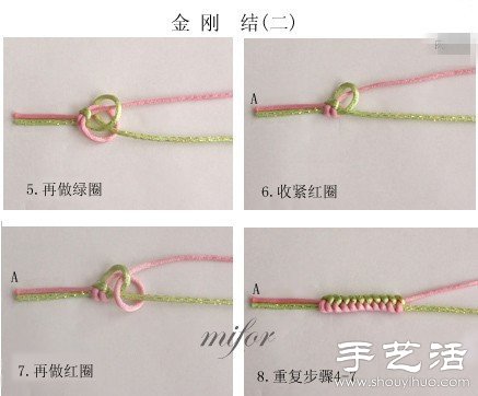金剛結(jié)編法圖解 金剛結(jié)紅繩手鏈編法 -  itrip.net.cn