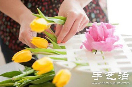 家庭插花小竅門 用膠帶幫你定位DIY -  itrip.net.cn
