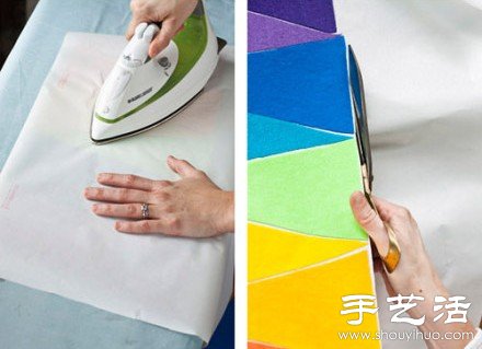 利用拼布工藝手工DIY彩虹桌布 -  itrip.net.cn