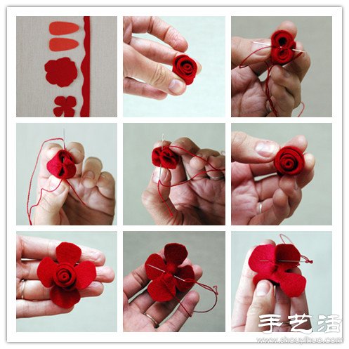 可愛清新玫瑰花/玫瑰花發(fā)夾手工制作 -  itrip.net.cn