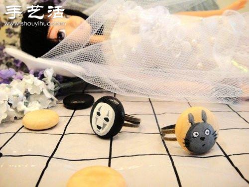 圍棋棋子+戒托 創(chuàng)意DIY可愛(ài)“寶石”戒指 -  itrip.net.cn
