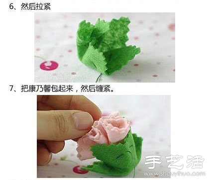 不織布DIY手工制作康乃馨花朵飾品 -  itrip.net.cn