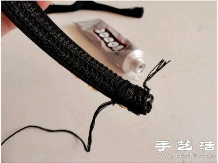 漂亮毛線帶鉆發(fā)箍手工制作教程 -  itrip.net.cn
