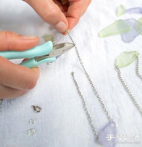 玻璃馬賽克手工制作清新手鏈/耳墜/耳釘 -  itrip.net.cn