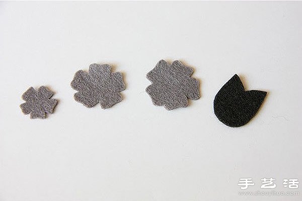 毛氈布+珍珠 手工制作漂亮裝飾花朵/發(fā)夾 -  itrip.net.cn