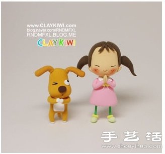 小女孩狗狗玩偶軟陶/超輕粘土手工制作圖解 -  itrip.net.cn